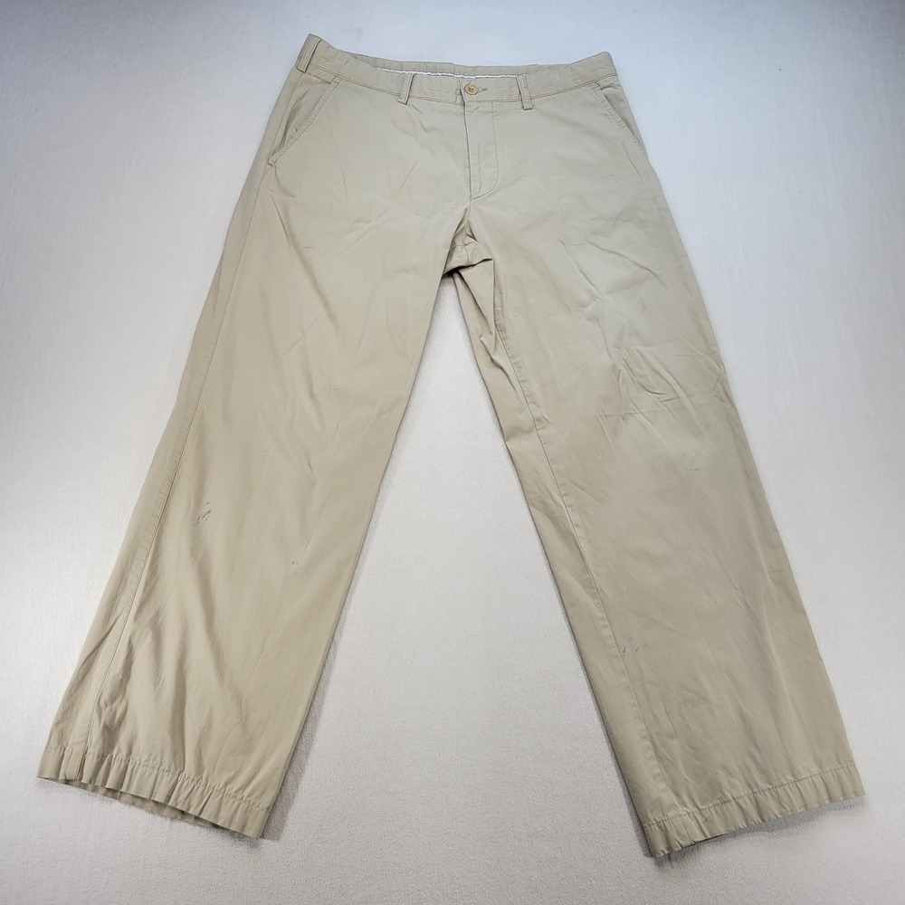 Hugo Boss Barrett Chinos Mens 34x30 Beige Khaki Straight Leg Flat Front Pants